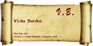 Vida Benke névjegykártya
